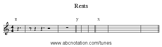 Rests - staff notation