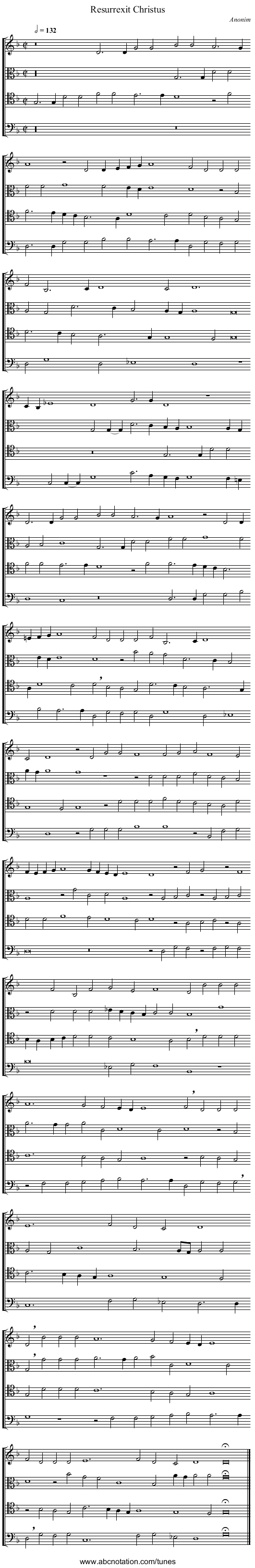 Resurrexit Christus - staff notation