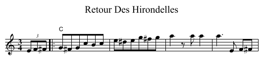 Retour Des Hirondelles - staff notation