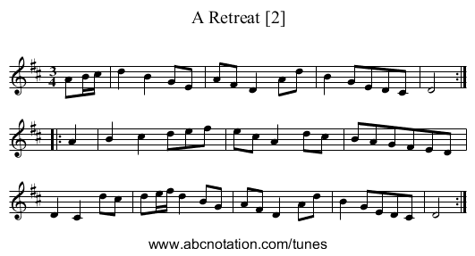 Retreat [2], A - staff notation