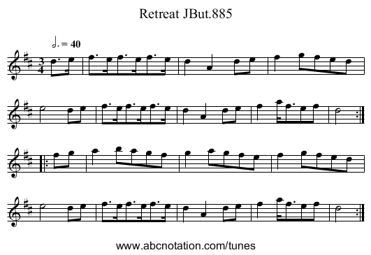 Retreat JBut.885 - staff notation