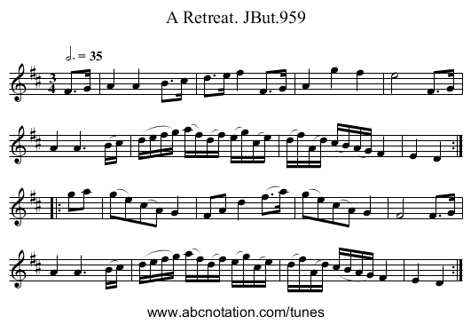Retreat. JBut.959, A - staff notation