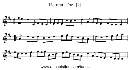 Retreat, The  [2] - staff notation