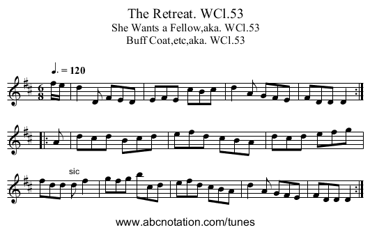 Retreat. WCl.53, The - staff notation