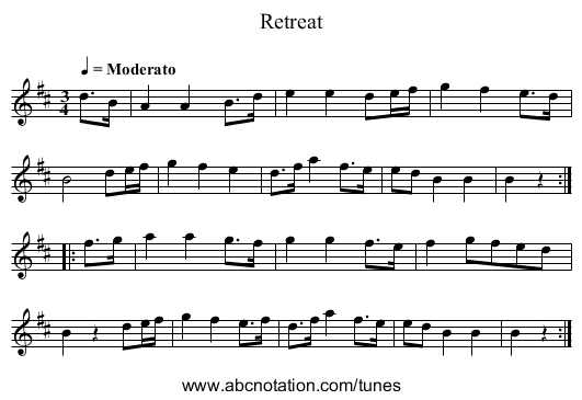 Retreat - staff notation