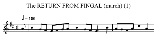 RETURN FROM FINGAL (march) (1), The - staff notation