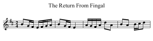 Return From Fingal, The - staff notation