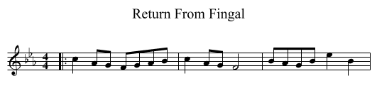 Return From Fingal - staff notation