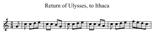 Return of Ulysses, to Ithaca - staff notation