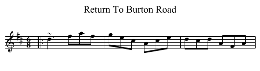 Return To Burton Road - staff notation