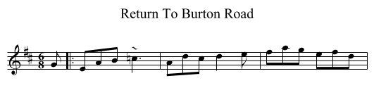 Return To Burton Road - staff notation