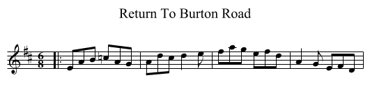 Return To Burton Road - staff notation