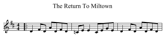 Return To Miltown, The  - staff notation