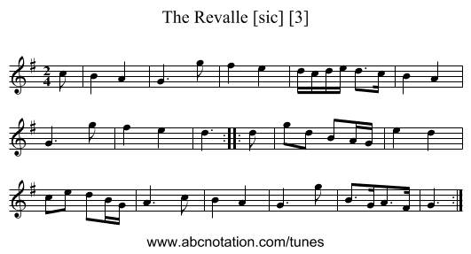 Revalle [sic] [3], The - staff notation