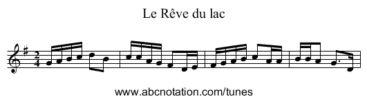 Rêve du lac, Le - staff notation