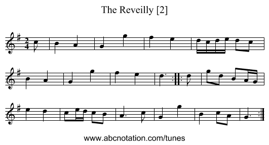 Reveilly [2], The - staff notation
