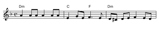 Reven og Bjørnen - staff notation