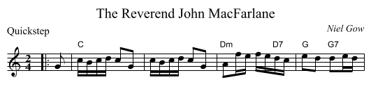 Reverend John MacFarlane, The  - staff notation