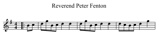 Reverend Peter Fenton - staff notation