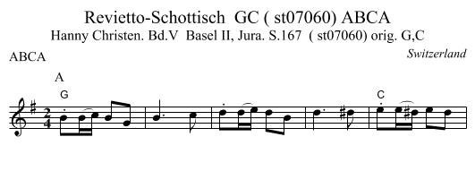 Revietto-Schottisch  GC ( st07060) ABCA - staff notation