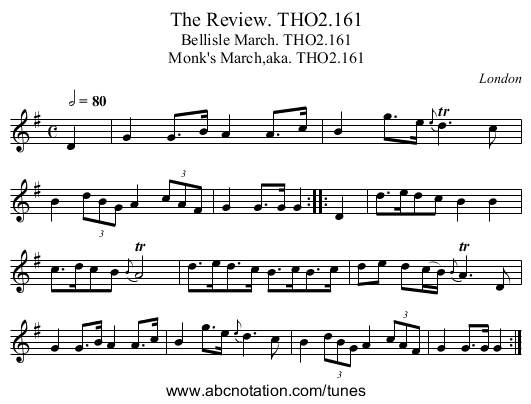 Review. THO2.161, The - staff notation