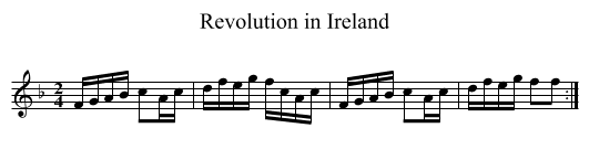 Revolution in Ireland - staff notation