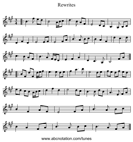 Rewrites - staff notation