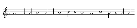 Rex ab aquis potatis morbum, a medicis curatus sanitatem obtinet - staff notation