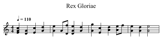 Rex Gloriae - staff notation
