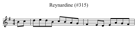 Reynardine (#315) - staff notation