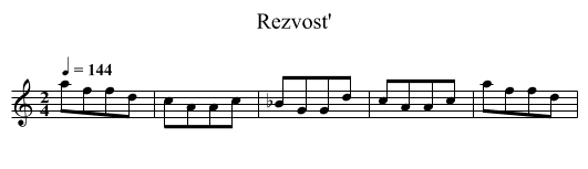 Rezvost' - staff notation