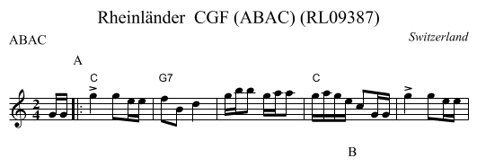 Rheinl&auml;nder  CGF (ABAC) (RL09387) - staff notation