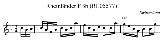 Rheinländer FBb (RL05577) - staff notation