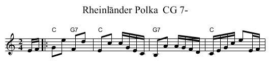 Rheinl&auml;nder Polka  CG 7- - staff notation