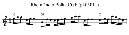 Rheinl&auml;nder Polka CGF (pk05011) - staff notation