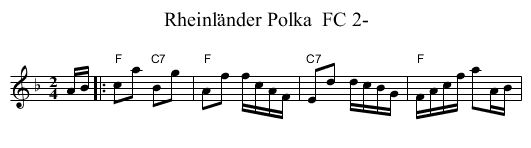 Rheinl&auml;nder Polka  FC 2- - staff notation