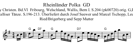 Rheinl&auml;nder Polka  GD - staff notation