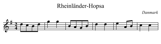 Rheinländer-Hopsa - staff notation