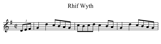 Rhif Wyth - staff notation