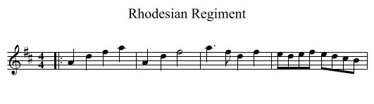 Rhodesian Regiment - staff notation