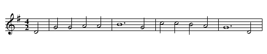 Rhosymedre - staff notation