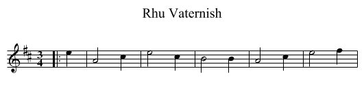 Rhu Vaternish - staff notation