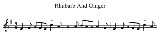 Rhubarb And Ginger - staff notation
