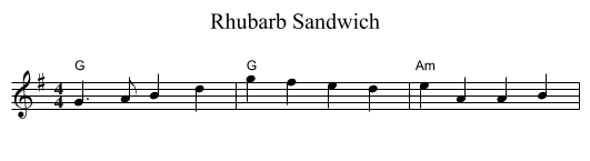 Rhubarb Sandwich - staff notation