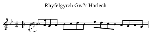 Rhyfelgyrch Gw?r Harlech - staff notation