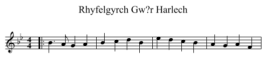Rhyfelgyrch Gw?r Harlech - staff notation