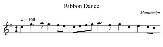 Ribbon Dance - staff notation