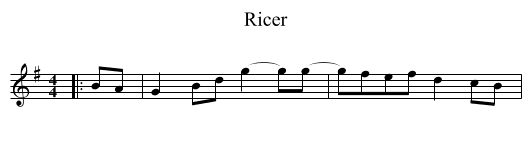 Ricer - staff notation