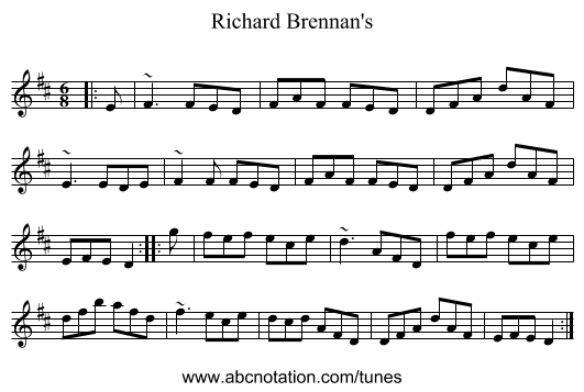 Richard Brennan's - staff notation