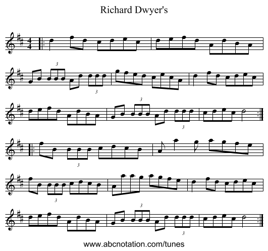 Richard Dwyer's - staff notation